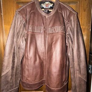 Harley-Davidson Men's Brown Leather Riding Jacket